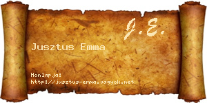 Jusztus Emma névjegykártya